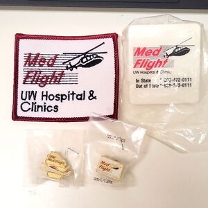NWT 4 Piece Set of Med Flight UW Hospital & Clinics Helicopter Collectibles